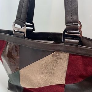 Anne Klein Leather Patchwork Bag, EUC